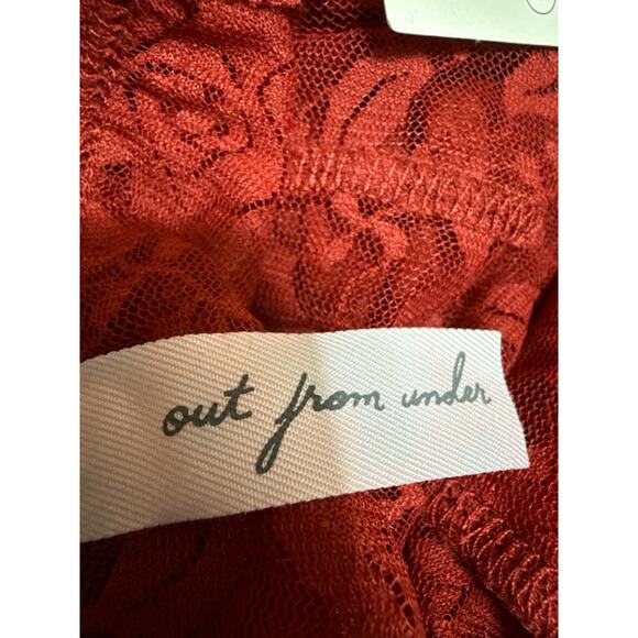 NEW Urban Outfitters Rouge Red Sheer Lace Cami Sleeveless Floral Night Dress XS - Picture 5 of 7